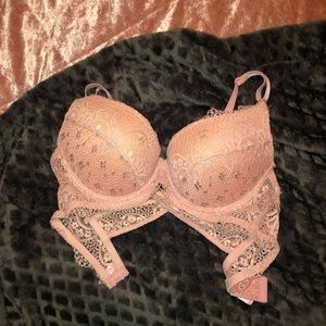 Lace racer back push up bra